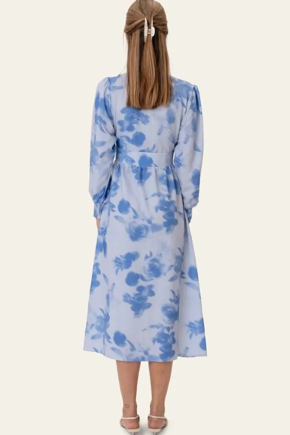 AdelIC Long Dress - Abstract Blue F