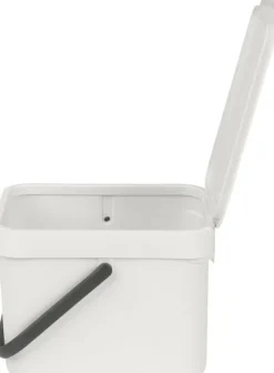 Affaldsspand m/låg sort. kon. 6 ltr