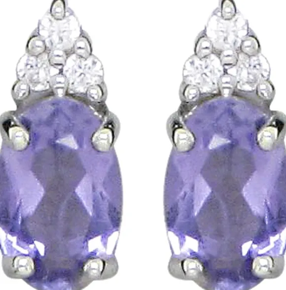 Amethyst Drop Ørestikker - Sølv
