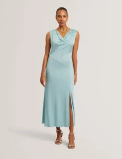 ASORELA Cowl Neck Maxi Jersey Dress