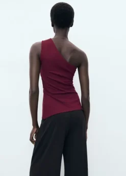 Asymmetrical draped top