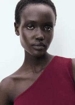 Asymmetrical draped top