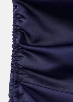 Asymmetrical dress with side gather