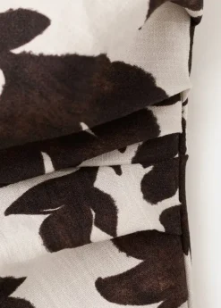 Asymmetrical floral-print dress
