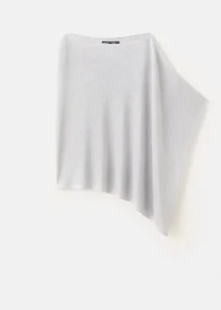 Asymmetrical knitted cape
