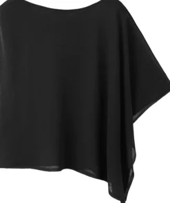 Asymmetrical knitted cape