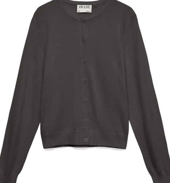 AWCARA LS O-NECK WOOL CARDIGAN NOOS