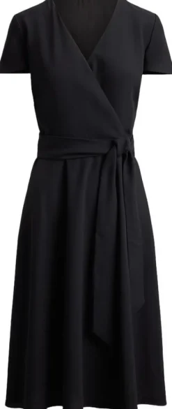 Belted Georgette Surplice Dress