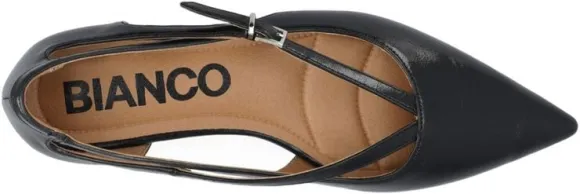 BIABARI Cut Out Pointy Flat Faux Leather