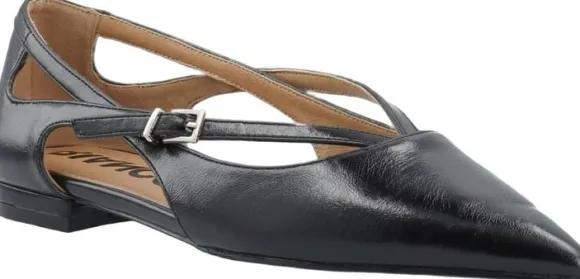 BIABARI Cut Out Pointy Flat Faux Leather
