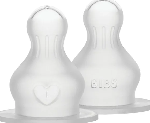 BIBS Baby Bottle Nipple Round Silicone 2 pack Medium Flow