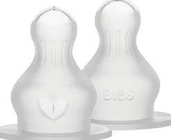 BIBS Baby Bottle Nipple Round Silicone 2 pack Fast Flow
