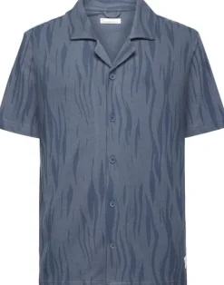 Bouclé loose fit Northern Lights short sleeve shirt - GOTS/V