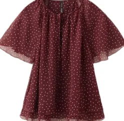 Bow polka-dot blouse
