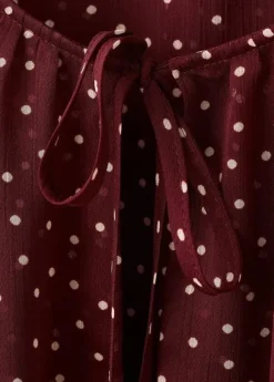 Bow polka-dot blouse