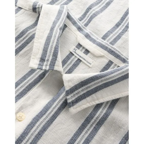 Box short sleeve striped cotton shirt GOTS/Vegan