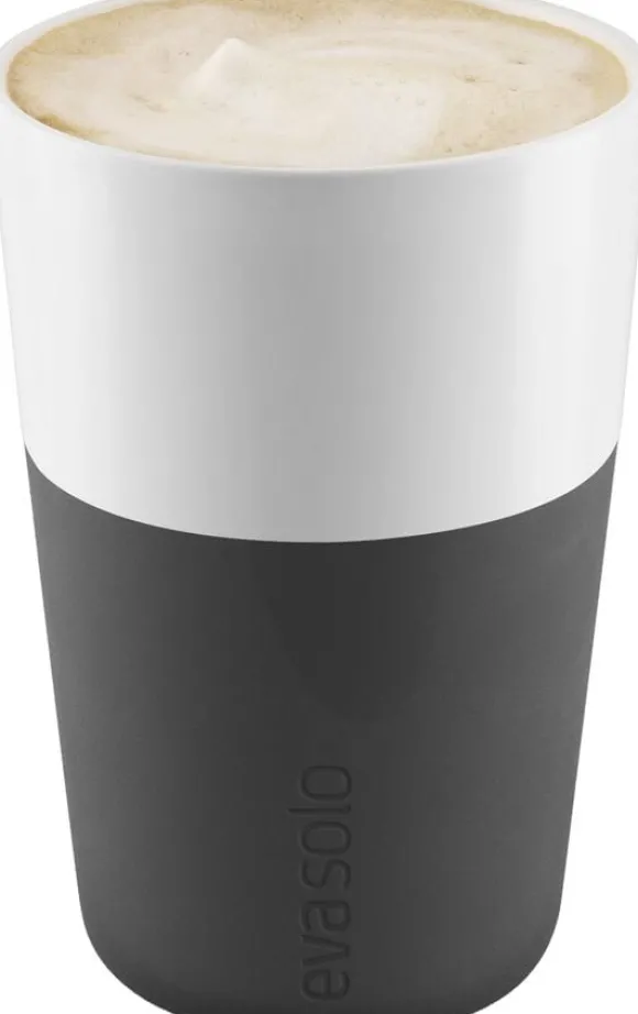 2 Cafe Latte-mugg svart