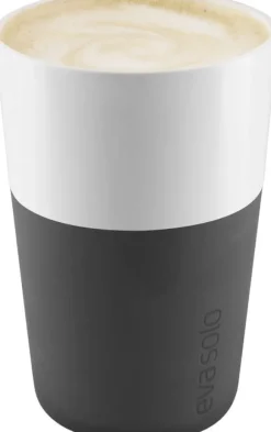 2 Cafe Latte-mugg svart