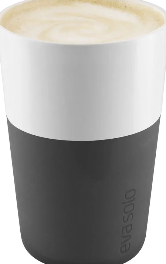 2 Cafe Latte-mugg svart