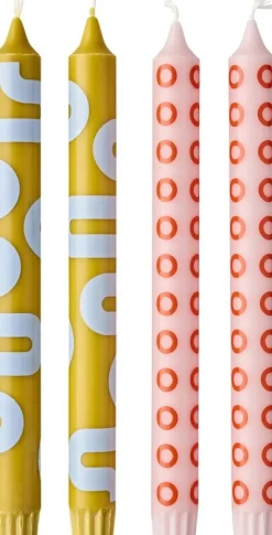 CANDLES OCHRE/ROSE