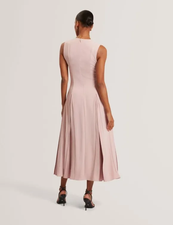 CARNELI Midi Dress With Pleat Detai