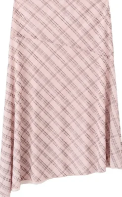 Checked asymmetric skirt