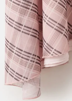 Checked asymmetric skirt