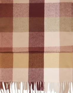 Check scarf with fringed ends