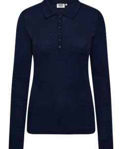 Cilla 12 Langærmede polo strik - 100% Merino uld RWS