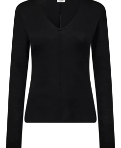 Cilla 16 V-halset bluse - 100% merino wool RWS