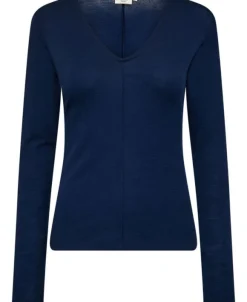 Cilla 16 V-halset bluse - 100% merino wool RWS