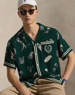 Classic Fit Golf-Print Camp Shirt