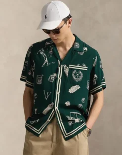 Classic Fit Golf-Print Camp Shirt