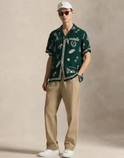 Classic Fit Golf-Print Camp Shirt