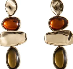 Combined long earrings
