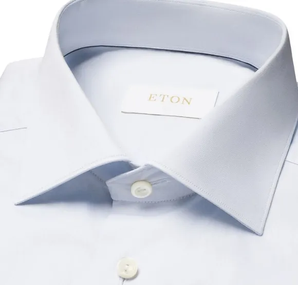Contemporary Fit Light Blue Solid Elevated Twill Shirt