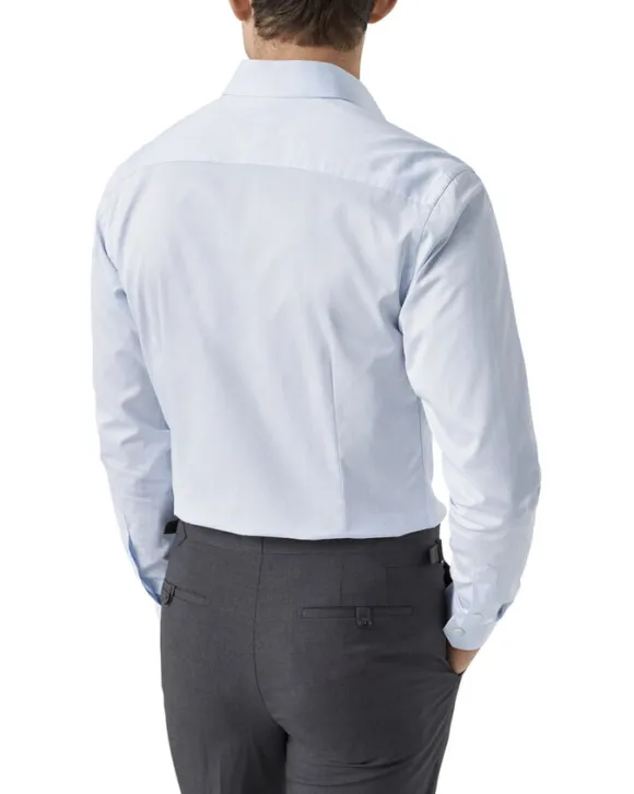 Contemporary Fit Light Blue Solid Elevated Twill Shirt