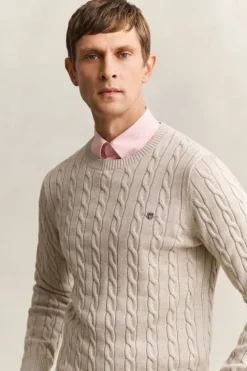 COTTON CABLE C-NECK