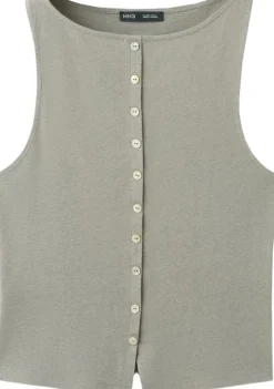 Cotton gilet with buttons