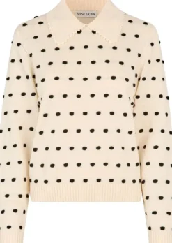 2386 Cotton Mix, Bobble Polo Collar Sweater