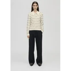 2386 Cotton Mix, Bobble Polo Collar Sweater