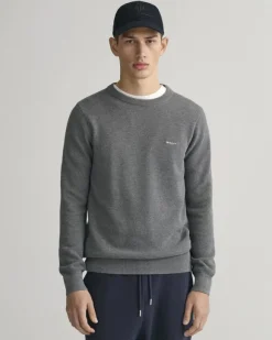 COTTON PIQUE C-NECK