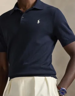 Cotton Polo-Collar Sweater