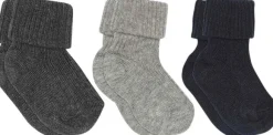 Cotton rib baby socks 3-pack