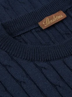 Crew neck cable merino