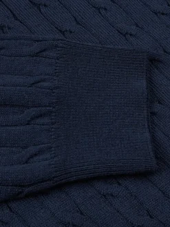 Crew neck cable merino