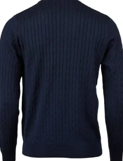 Crew neck cable merino