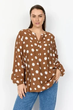 Curvy WA-CELIA 1 Bluse Brun