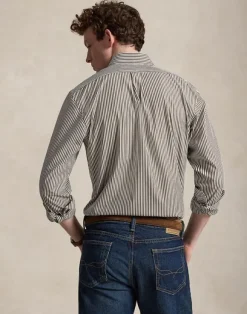 Custom Fit Striped Stretch Poplin Shirt
