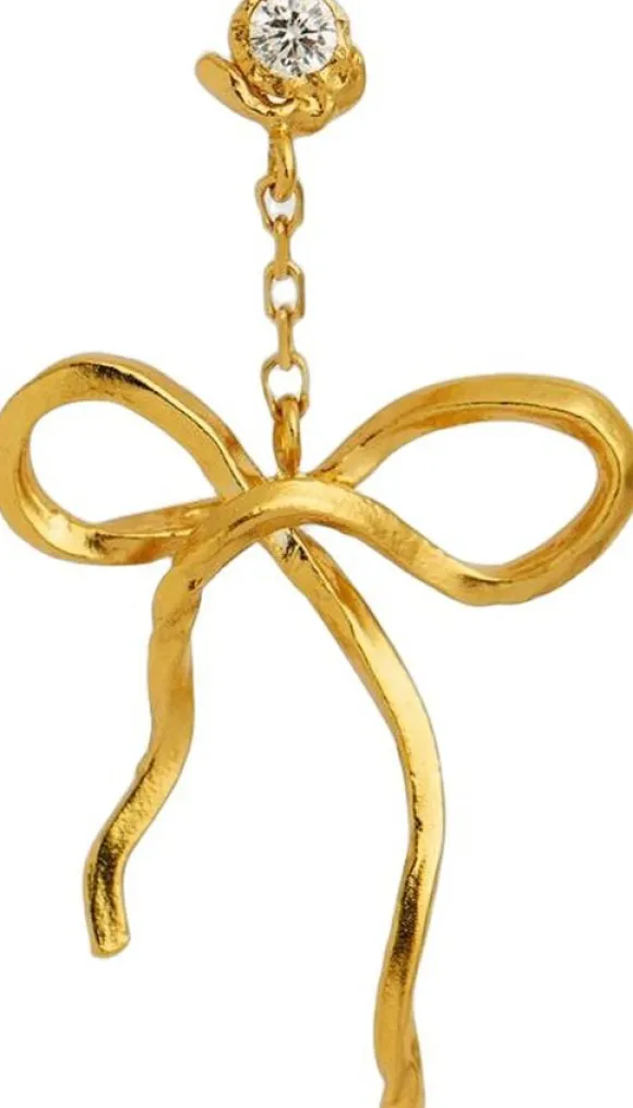 Dangling Flow Bow Ørering - Forgyldt